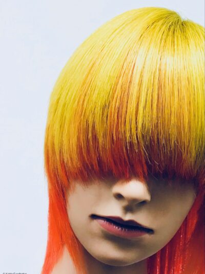 Elisa’s training head, golden blonde